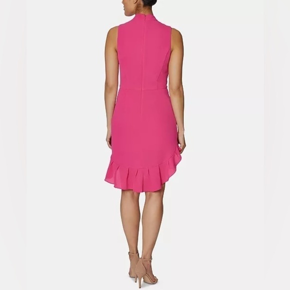 Betsey Johnson Petite Mock-Neck Ruffled Sheath Dress sz 10P - Picture 2 of 8